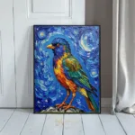 BRD blue orange and blue colors starry night sky vibrant painting artistic composition 058