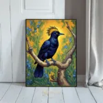 BRD bluejay perched on tree branch 067