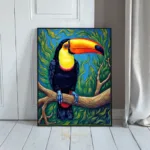 BRD colorful keel billed toucan sitting on branch 104