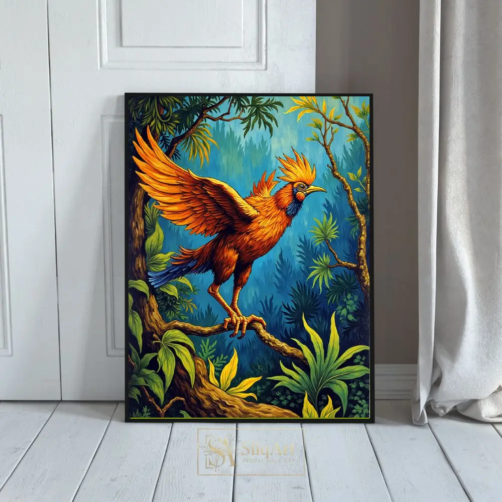 Vibrant Tropical Bird Jungle Wall Art - Exotic Avian Decor