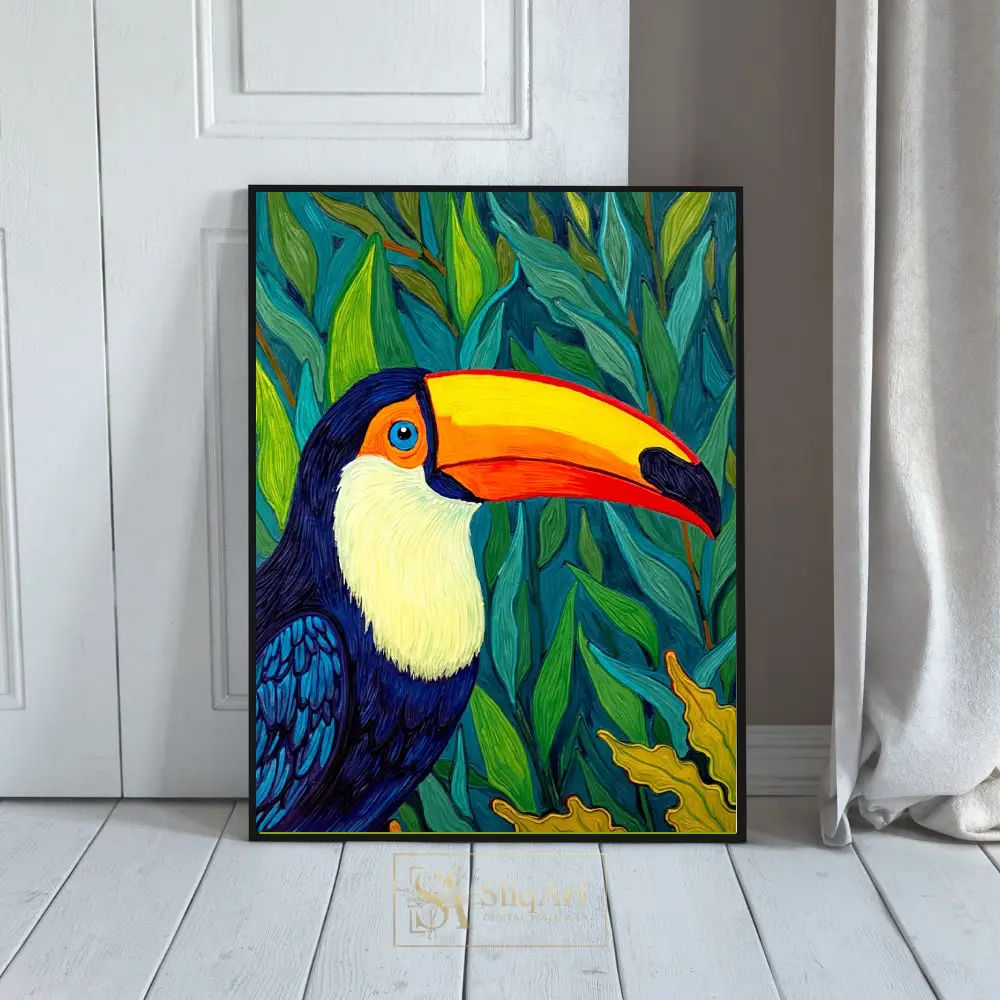Vibrant Tropical Toucan Wall Art - Exotic Jungle Bird Canvas Print