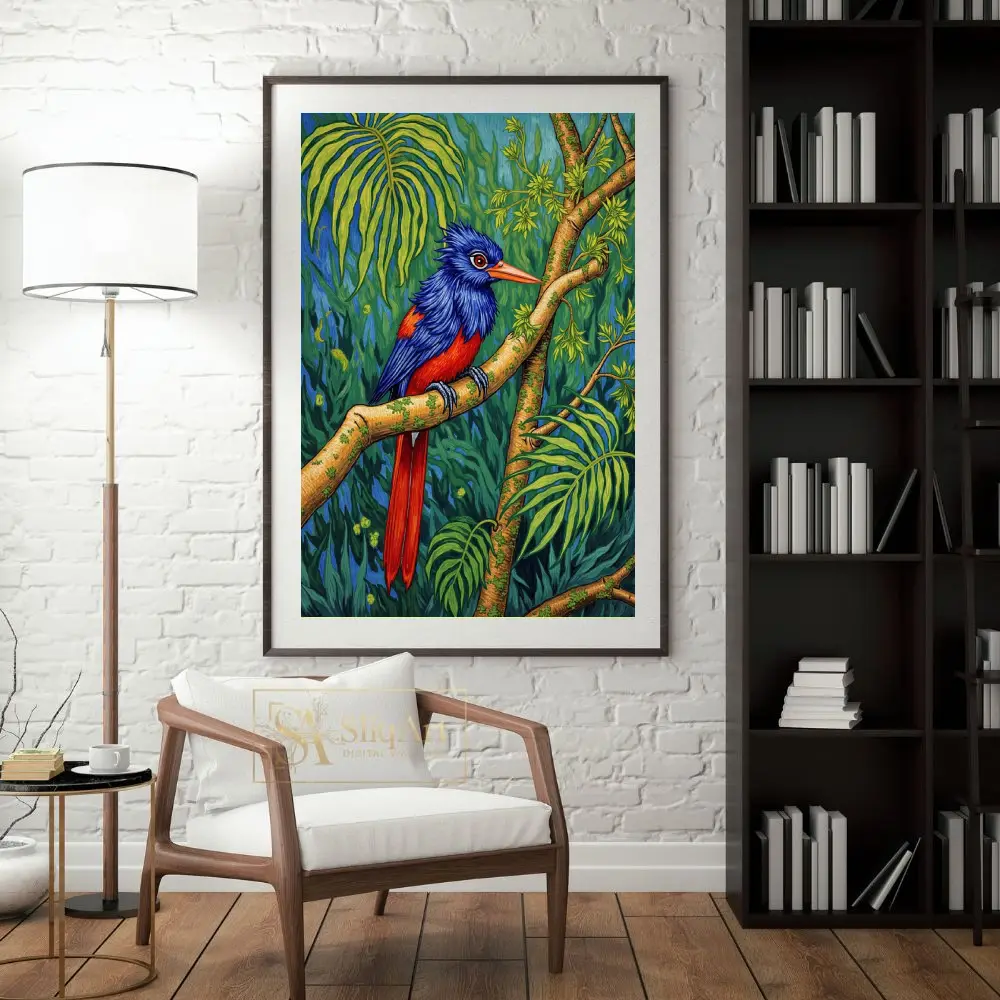 BRD-colorful-parrot-perched-on-branch-115-04 BRD colorful parrot perched on branch 115