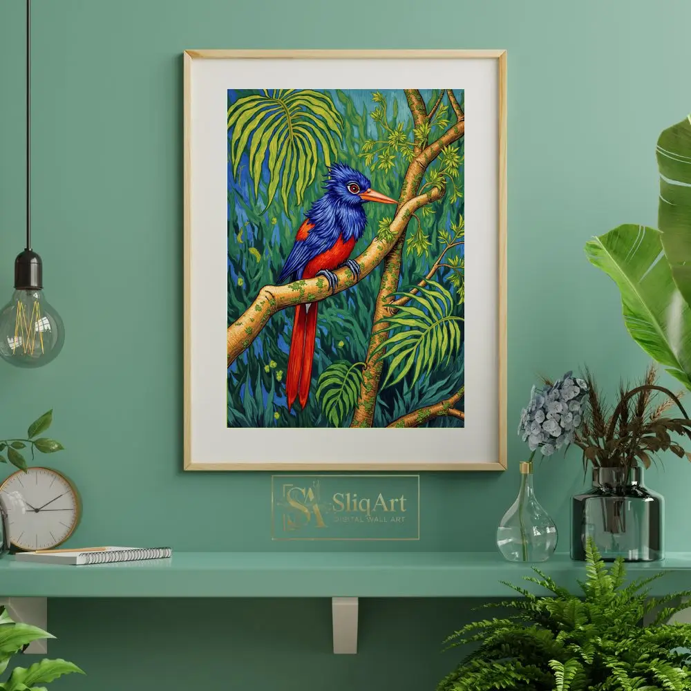 BRD-colorful-parrot-perched-on-branch-115-06 BRD colorful parrot perched on branch 115