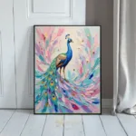 BRD colorful peacock on spiraling branch 121