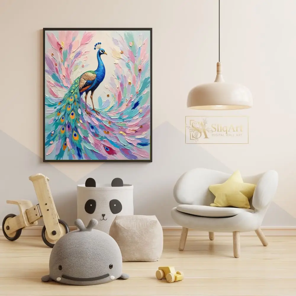 BRD-colorful-peacock-on-spiraling-branch-121-05 BRD colorful peacock on spiraling branch 121