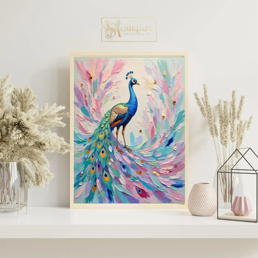 BRD-colorful-peacock-on-spiraling-branch-121-07 BRD colorful peacock on spiraling branch 121