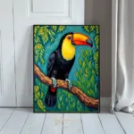 BRD colorful toucan perched on branch 123