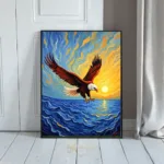 BRD eagle flying at sunset 156