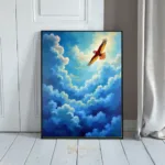 BRD eagle flying through clouds 158