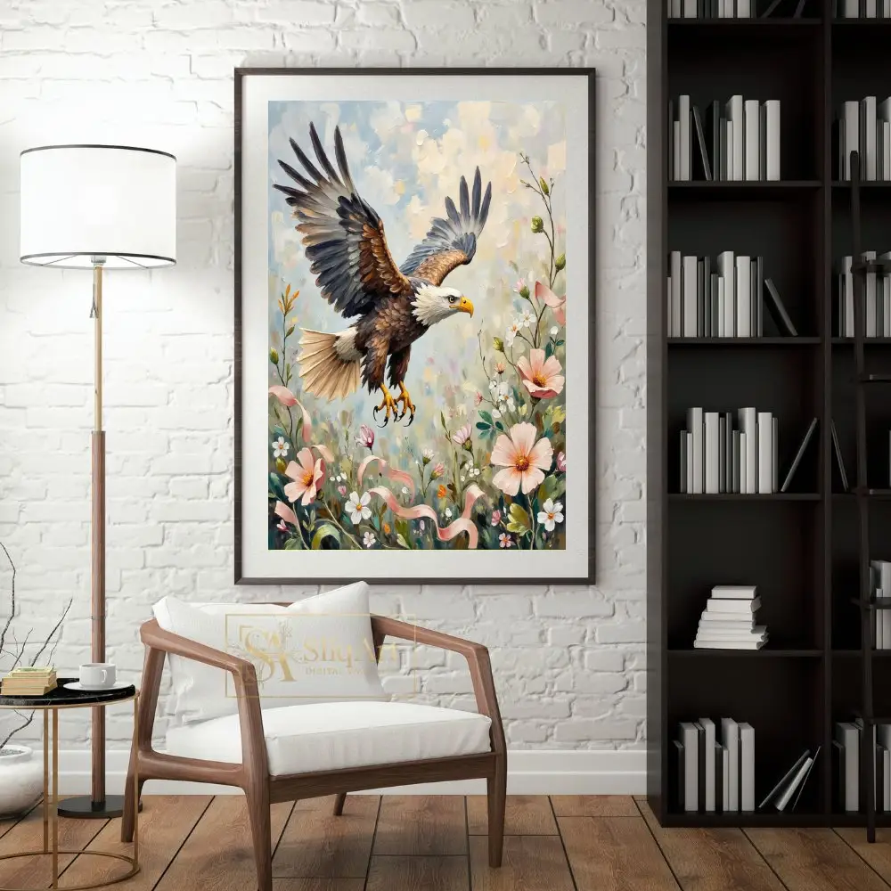 BRD-eagle-in-flight-above-flowers-161-04 BRD eagle in flight above flowers 161