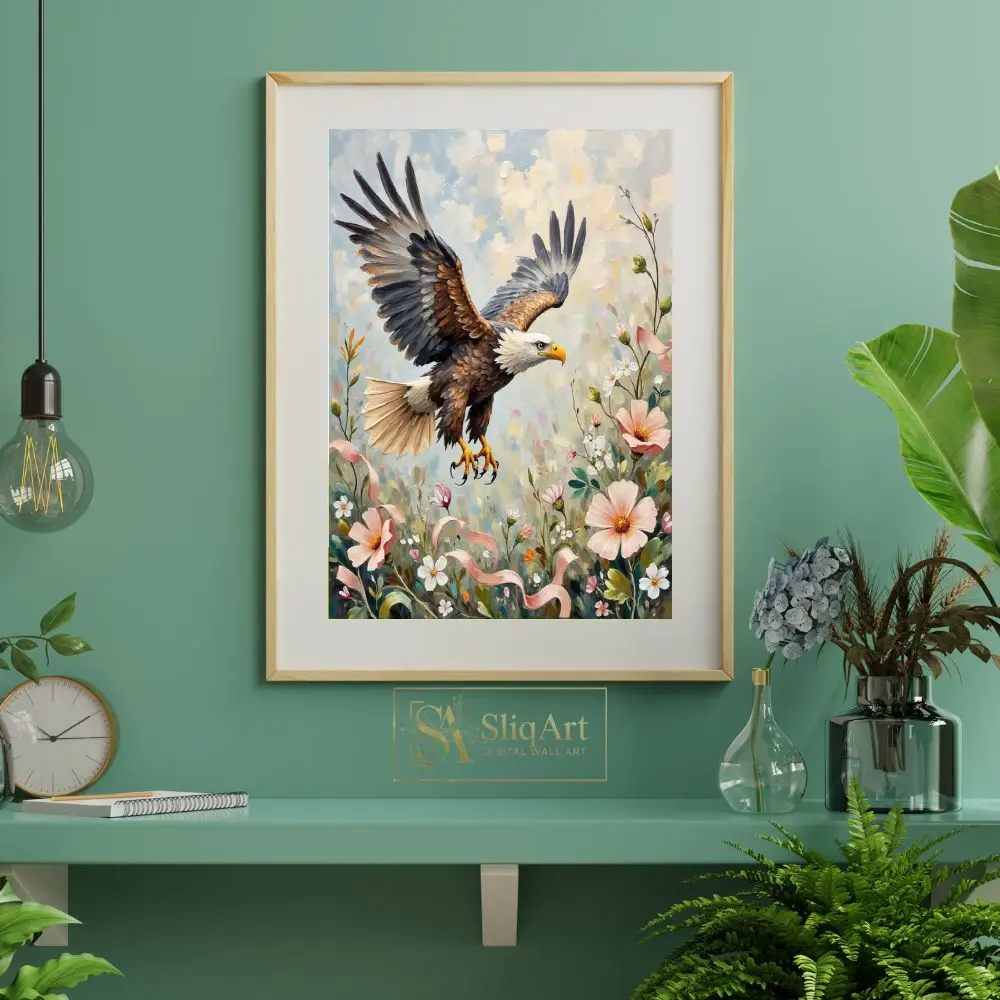 BRD-eagle-in-flight-above-flowers-161-06 BRD eagle in flight above flowers 161