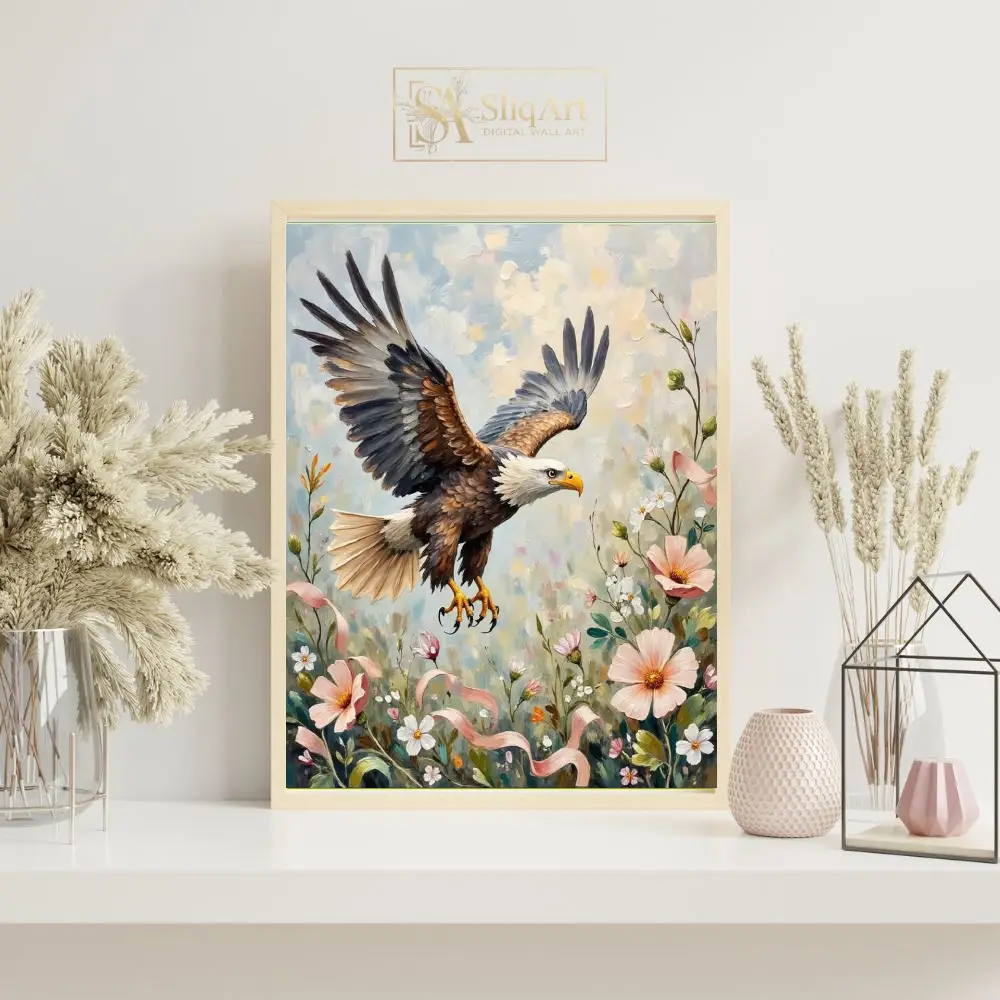 BRD-eagle-in-flight-above-flowers-161-07 BRD eagle in flight above flowers 161