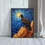 BRD eagle on cliff with swirling sky 165