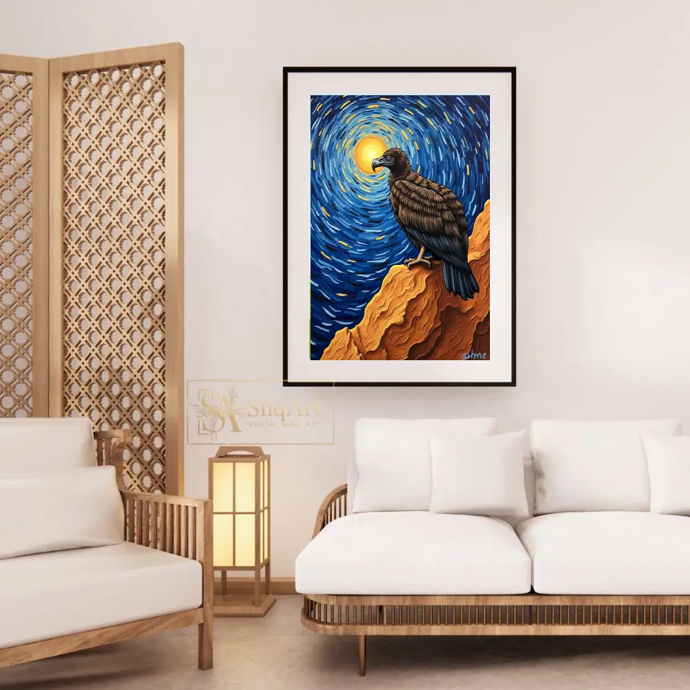 BRD-eagle-on-cliff-with-swirling-sky-165-03 BRD eagle on cliff with swirling sky 165