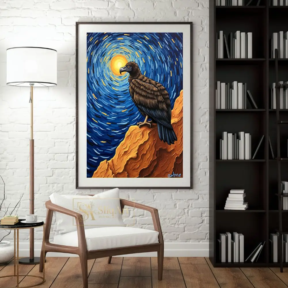 BRD-eagle-on-cliff-with-swirling-sky-165-04 BRD eagle on cliff with swirling sky 165