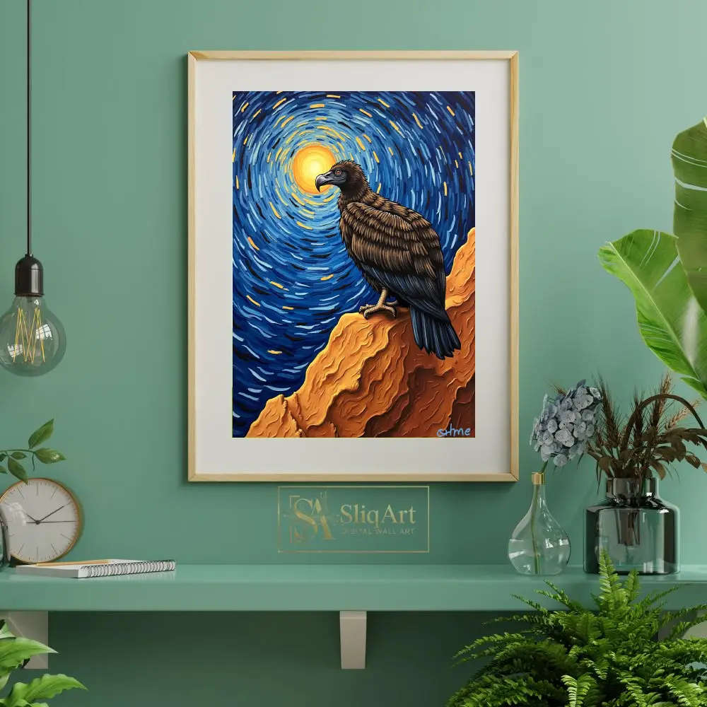 BRD-eagle-on-cliff-with-swirling-sky-165-06 BRD eagle on cliff with swirling sky 165