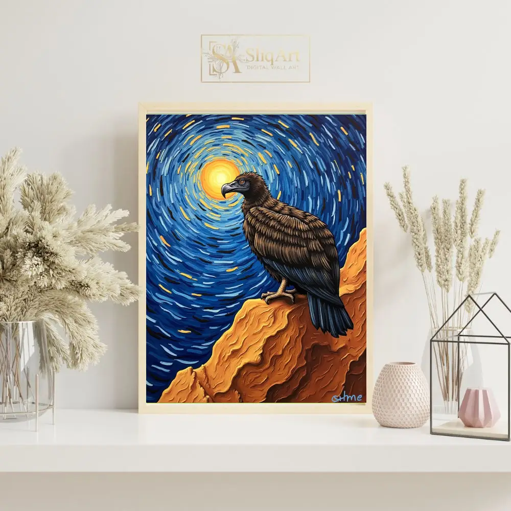 BRD-eagle-on-cliff-with-swirling-sky-165-07 BRD eagle on cliff with swirling sky 165