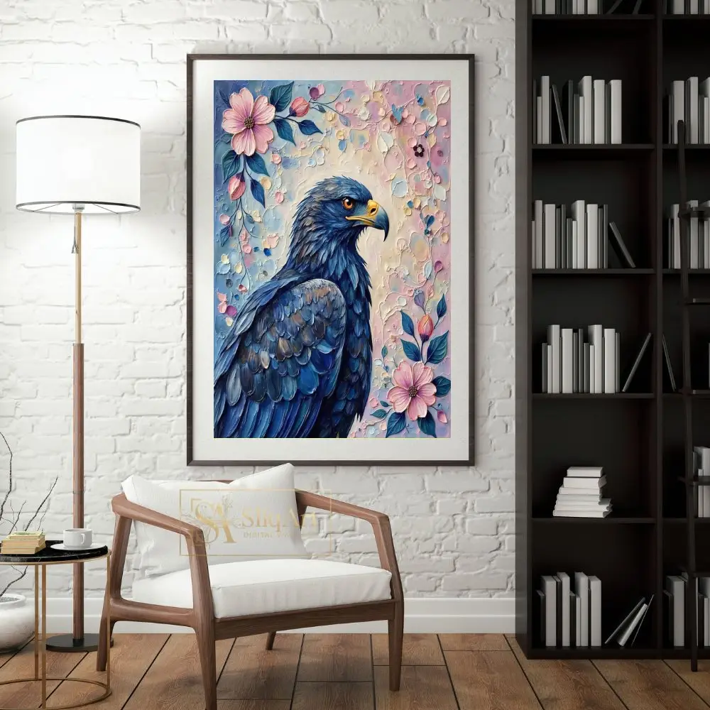 BRD-eagle-on-floral-background-166-04 BRD eagle on floral background 166