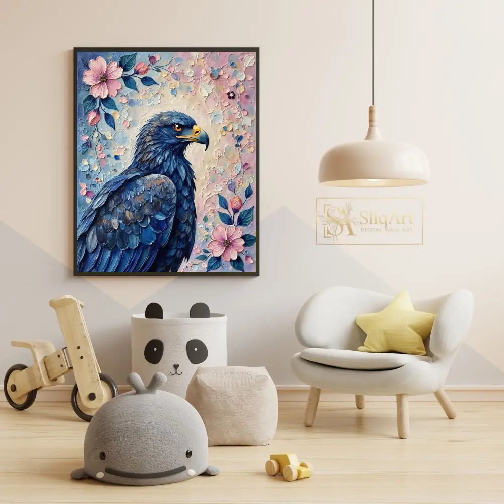 BRD-eagle-on-floral-background-166-05 BRD eagle on floral background 166