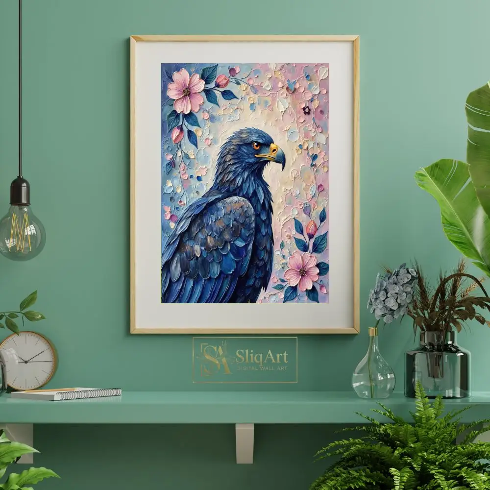 BRD-eagle-on-floral-background-166-06 BRD eagle on floral background 166