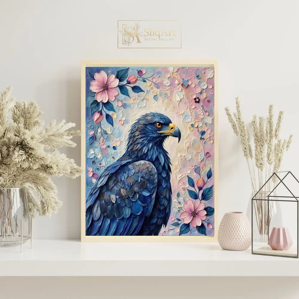 BRD-eagle-on-floral-background-166-07 BRD eagle on floral background 166