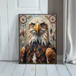 BRD eagle portrait with feathers and dream catcher 170