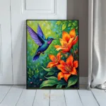 BRD hummingbird and flowers 212