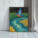 BRD in flight over body of water 017