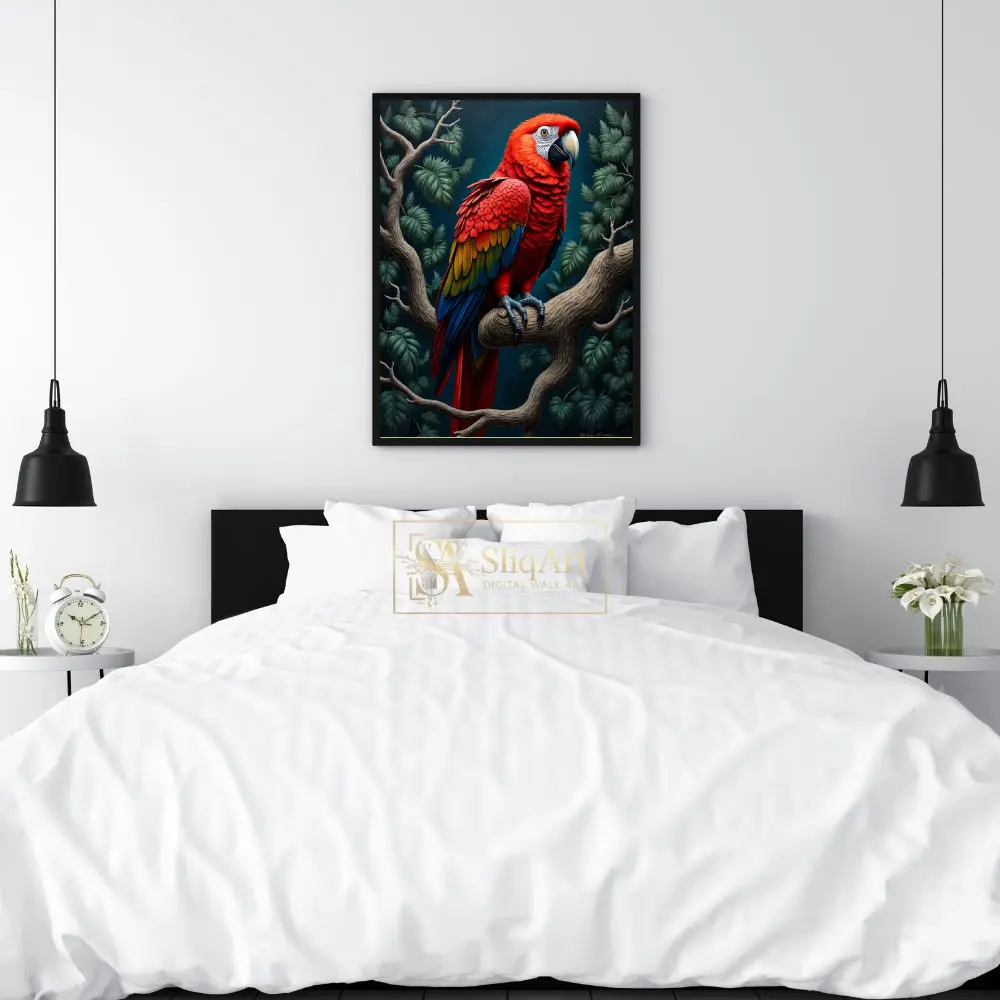 BRD-macaw-parrot-sitting-on-a-branch-221-02 BRD macaw parrot sitting on a branch 221