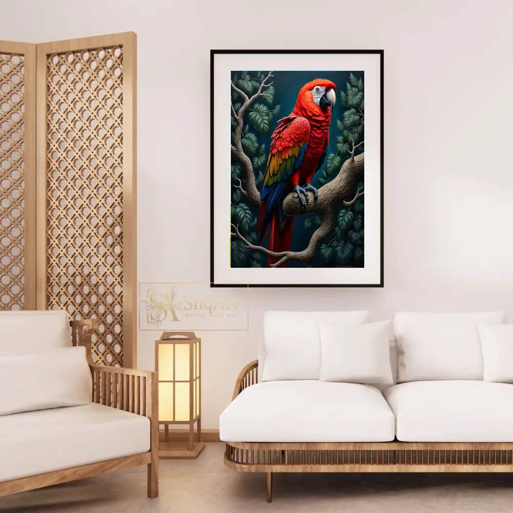 BRD-macaw-parrot-sitting-on-a-branch-221-03 BRD macaw parrot sitting on a branch 221