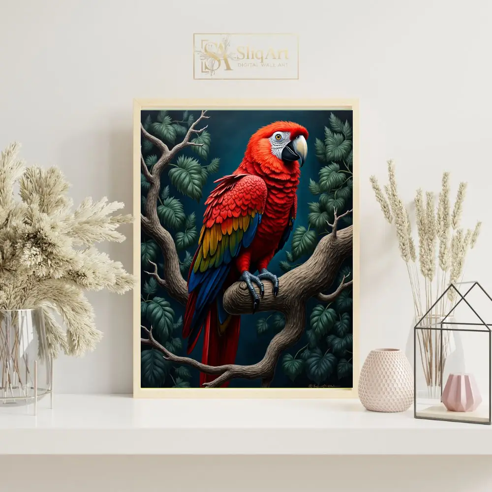 BRD-macaw-parrot-sitting-on-a-branch-221-07 BRD macaw parrot sitting on a branch 221