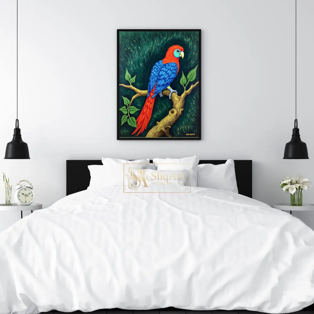 BRD-macaw-perched-on-branch-223-02 BRD macaw perched on branch 223