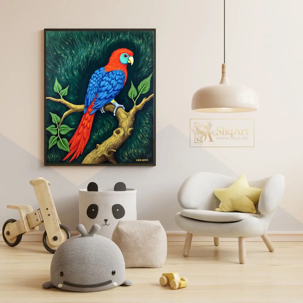 BRD-macaw-perched-on-branch-223-05 BRD macaw perched on branch 223