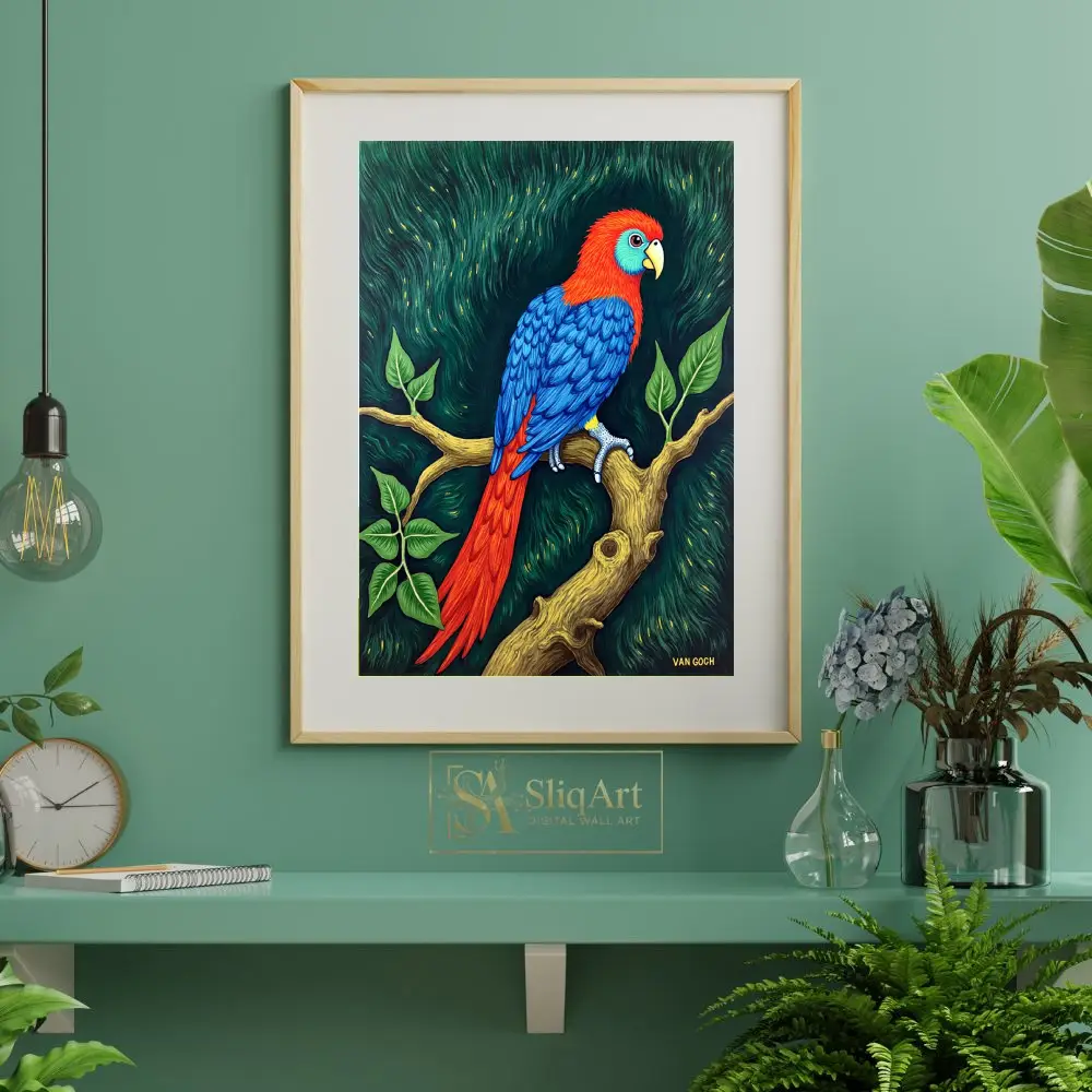 BRD-macaw-perched-on-branch-223-06 BRD macaw perched on branch 223