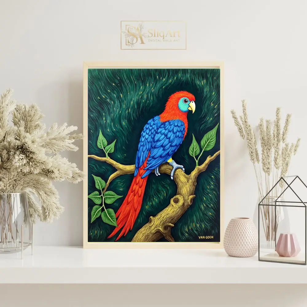 BRD-macaw-perched-on-branch-223-07 BRD macaw perched on branch 223