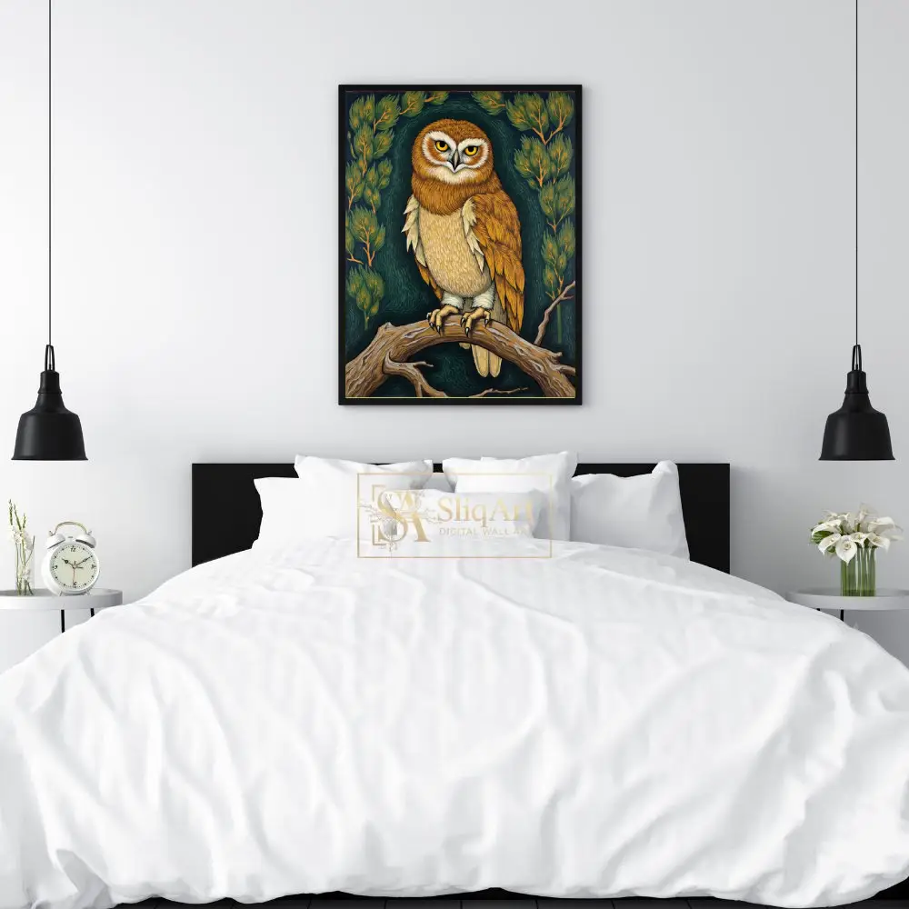 BRD-owl-perched-on-branch-3-237-02 BRD owl perched on branch 3 237