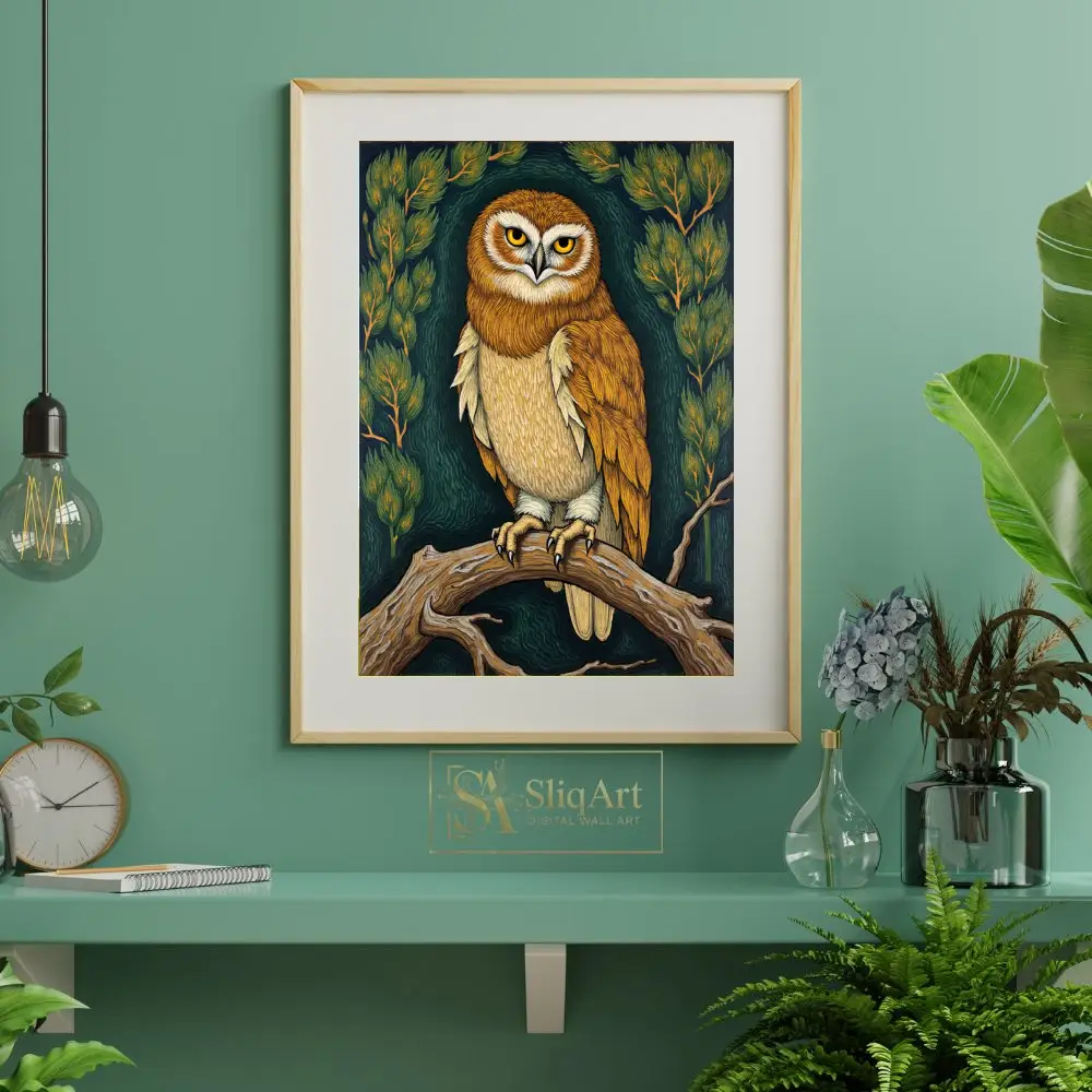 BRD-owl-perched-on-branch-3-237-06 BRD owl perched on branch 3 237