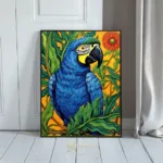 BRD parrot in floral frame 251