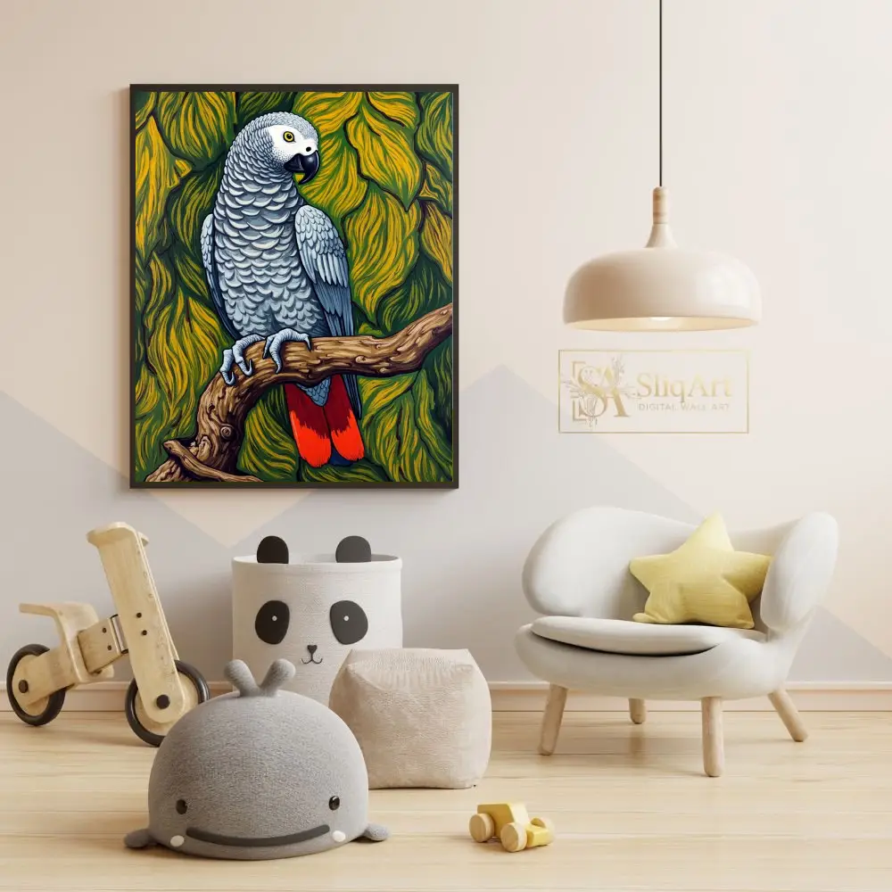 BRD-parrot-on-a-tree-branch-260-05 BRD parrot on a tree branch 260