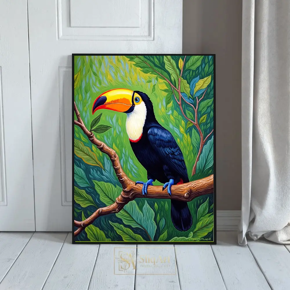 Vibrant Toco Toucan Tropical Jungle Canvas Art