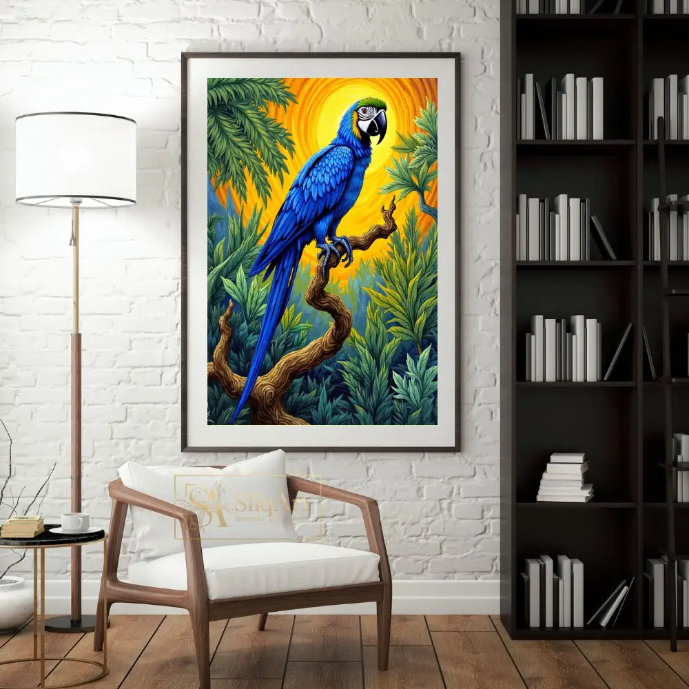 BRD-parrot-perched-on-branch-3-280-04 BRD parrot perched on branch 3 280