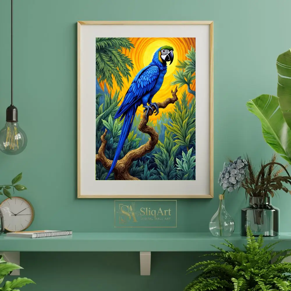 BRD-parrot-perched-on-branch-3-280-06 BRD parrot perched on branch 3 280