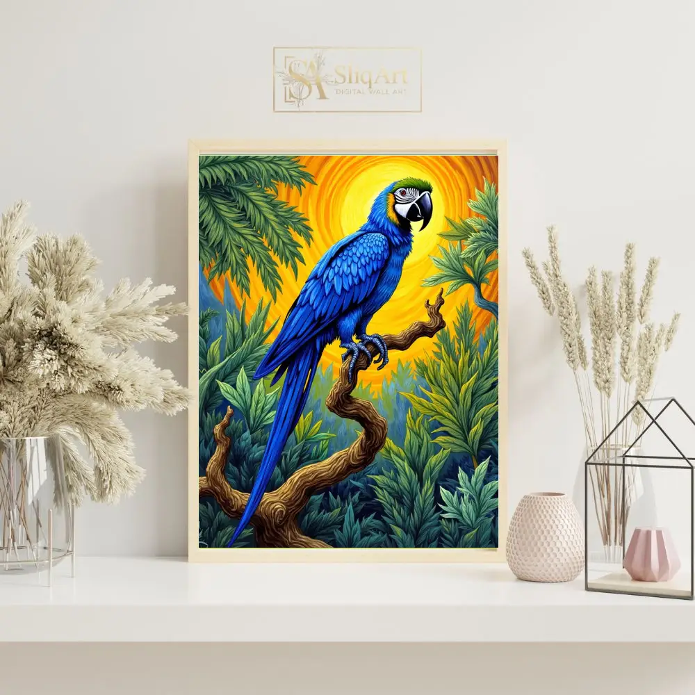 BRD-parrot-perched-on-branch-3-280-07 BRD parrot perched on branch 3 280