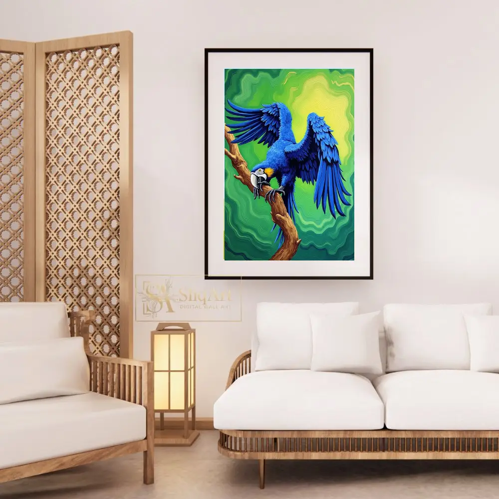 BRD-parrot-perched-on-tree-branch-1-288-03 BRD parrot perched on tree branch 1 288