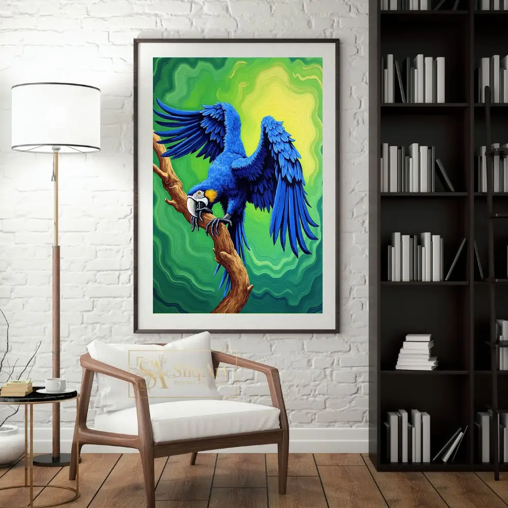 BRD-parrot-perched-on-tree-branch-1-288-04 BRD parrot perched on tree branch 1 288