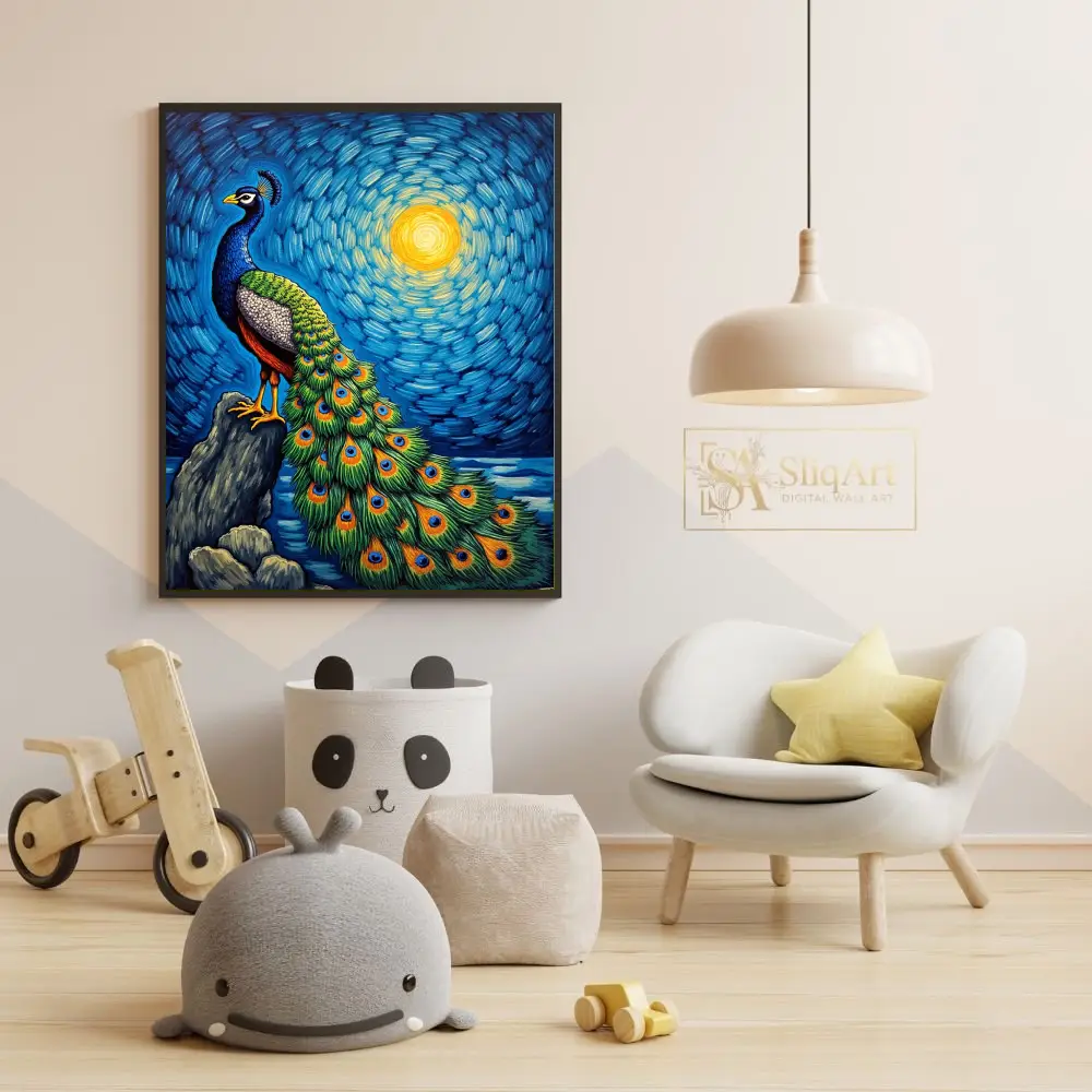 BRD-peacock-on-rock-at-dusk-318-05 BRD peacock on rock at dusk 318