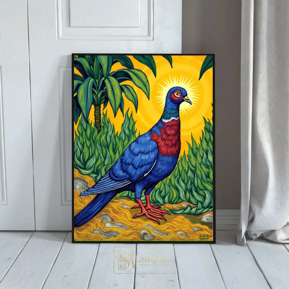 Vibrant Tropical Bird Art - Exotic Pheasant Illustration