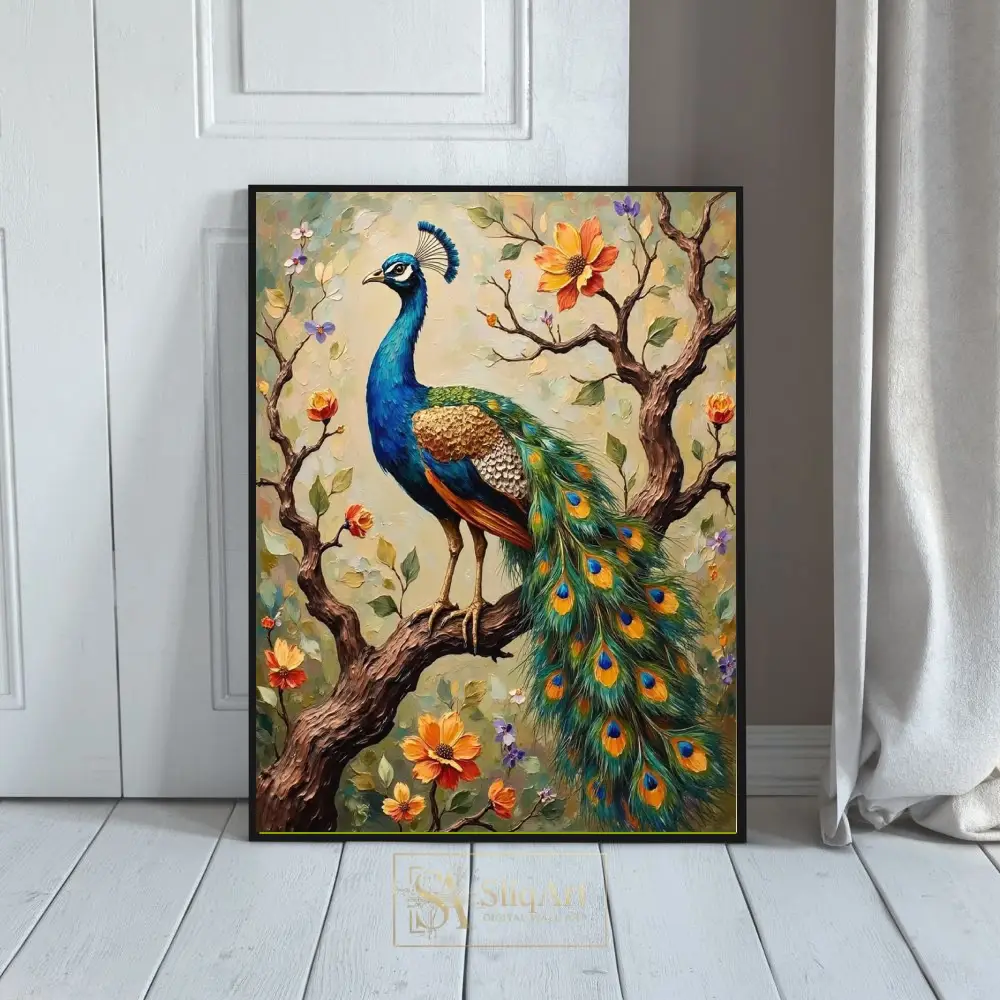 BRD-peacock-perched-on-branch-325-01 BRD peacock perched on branch 325