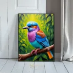 BRD purple and blue parrot on tree branch 336