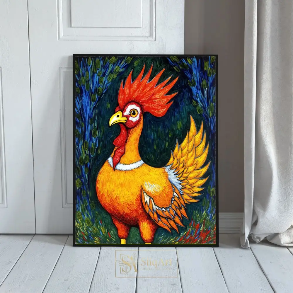 BRD-rooster-artwork-vivid-yellow-orange-346-01 BRD rooster artwork vivid yellow orange 346